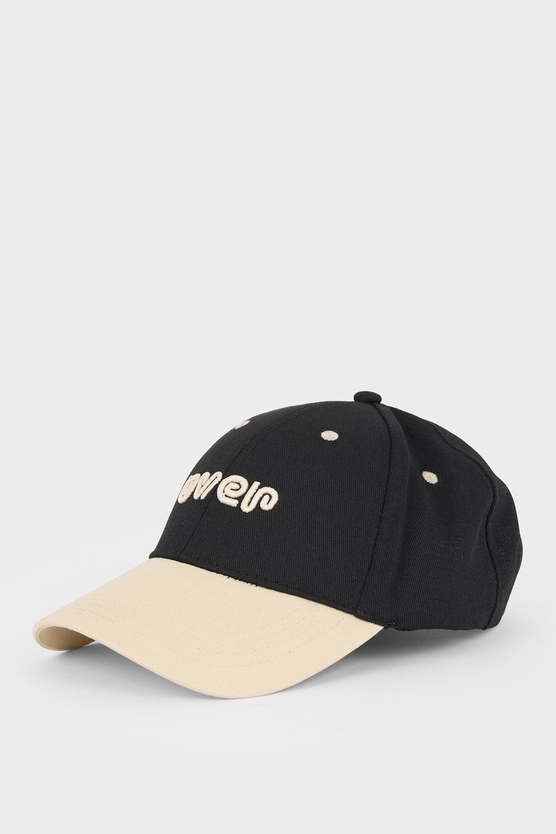 DeFacto Blue Man Boy Label Printed Woven Baseball Basketball Cap Casual - Image 1